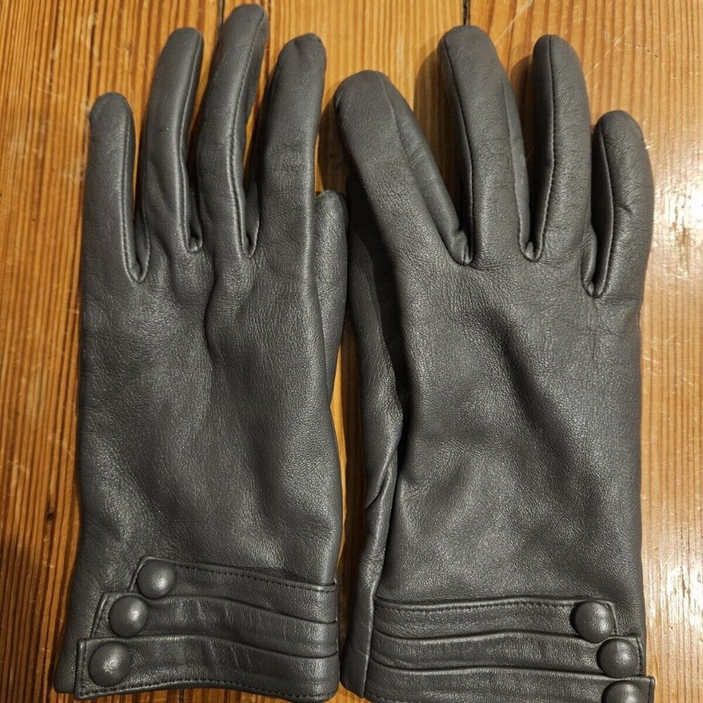 Vintage Genuine Leather Gloves | Fur-Lined | Size 7.5 | Color Gray | EUC!